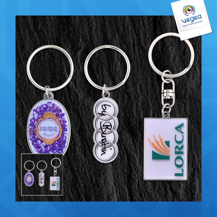 Stainless steel key ring, 4-colour process eco, 35 mm