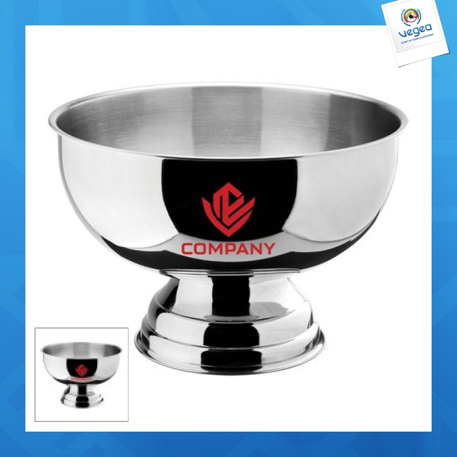 Stainless steel punch bowl for wine and champagne