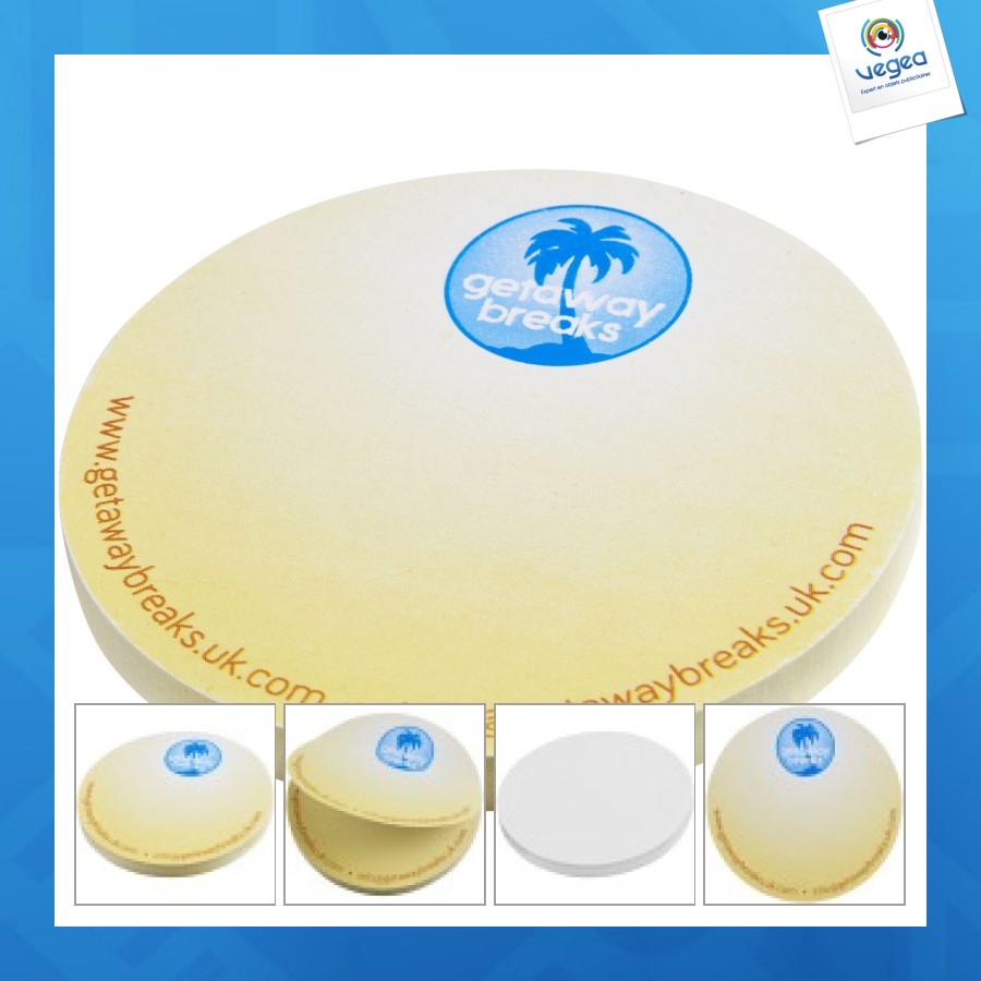 Sticky-mate® recycled post-its in the shape of a circle