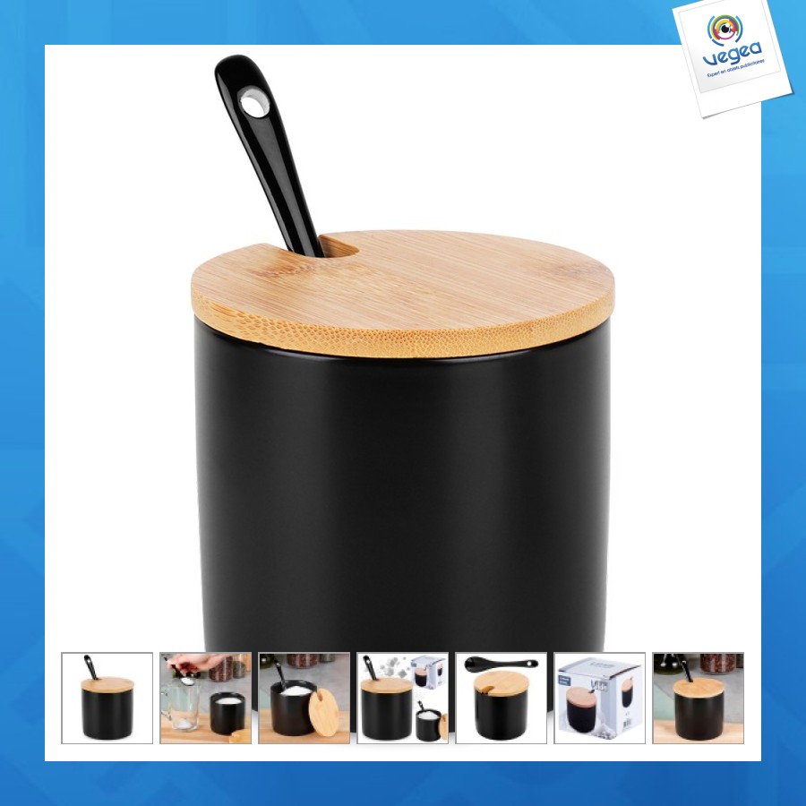 Sucrier en céramique noire