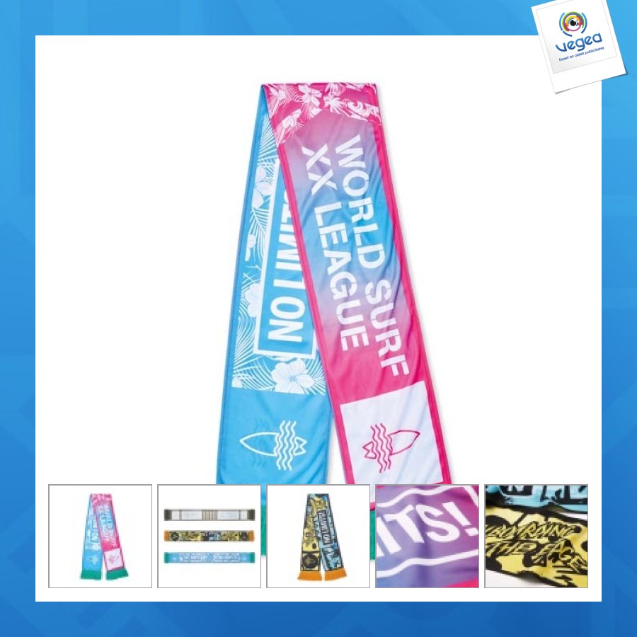 Support scarf in four-colour process lycra fabric