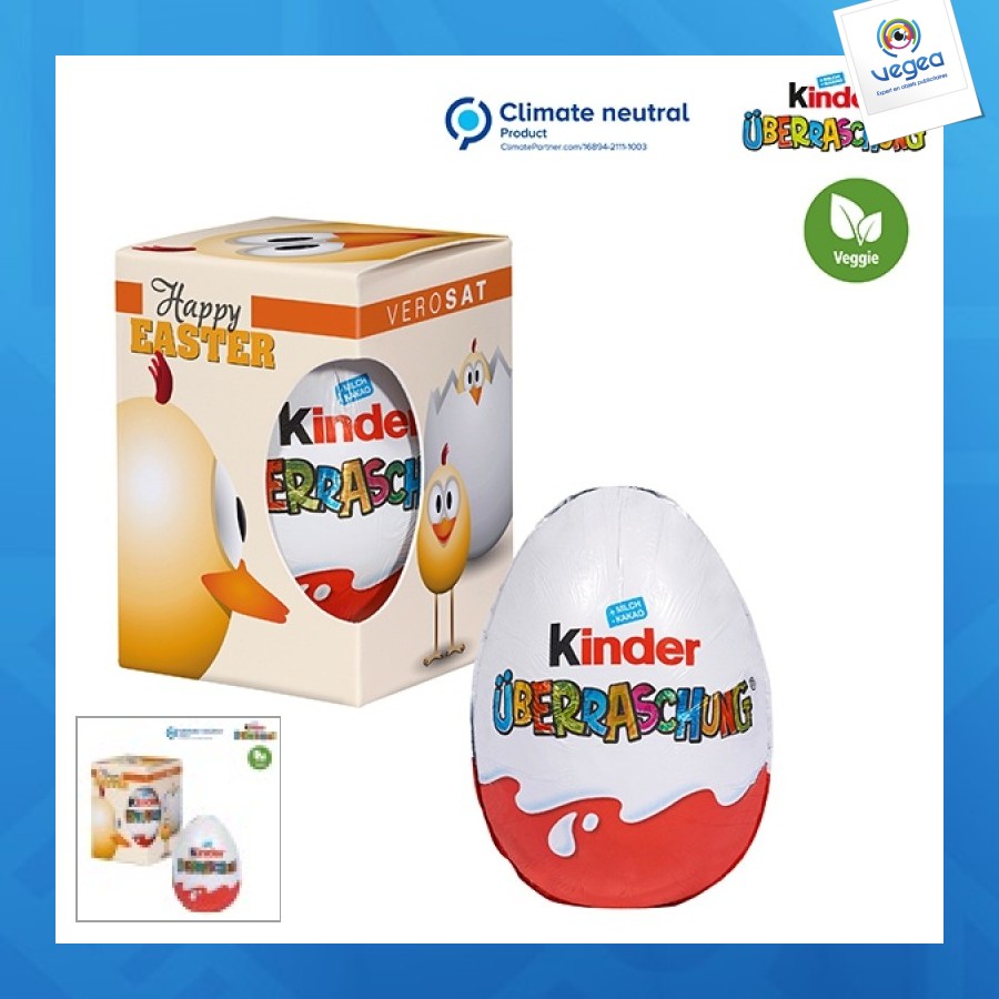 Surprise kinder egg, in a gift box with oval window