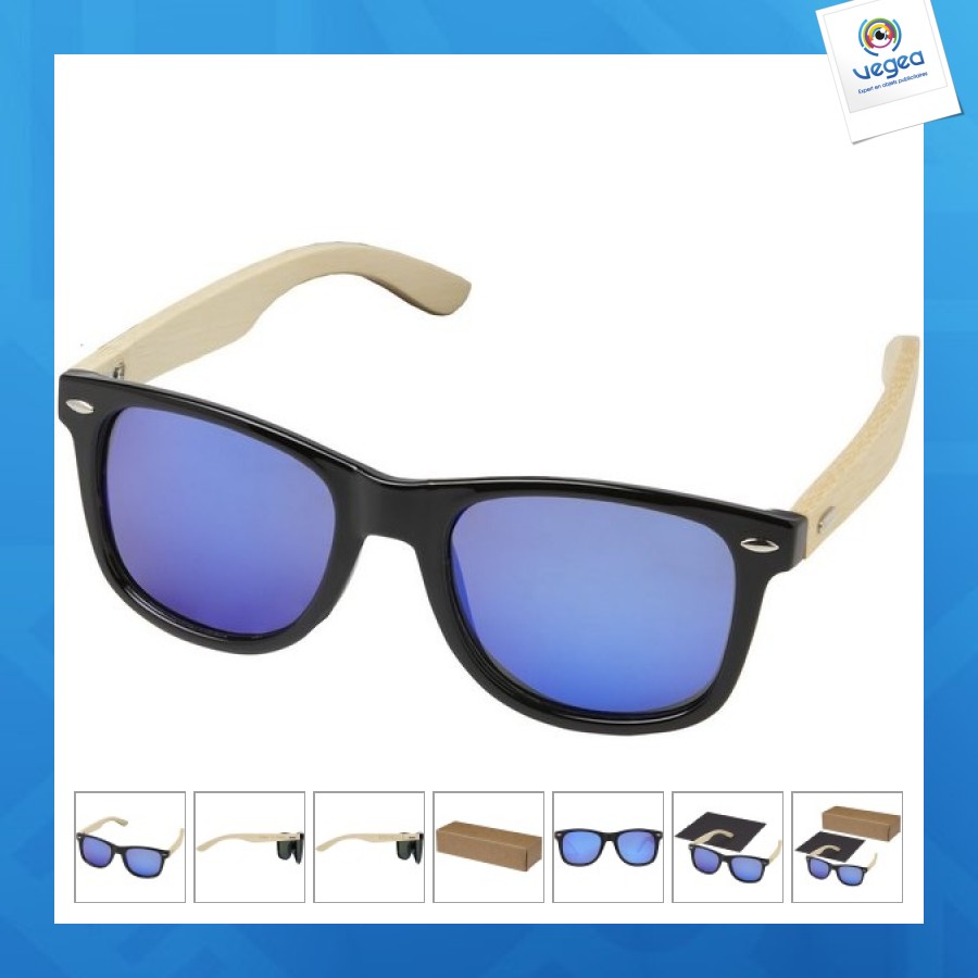 Taiy mirrored polarized sunglasses in rpet/bamboo in gift box