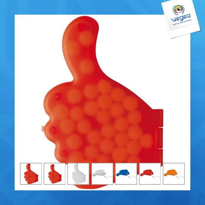 Thumb-shaped candy dispenser