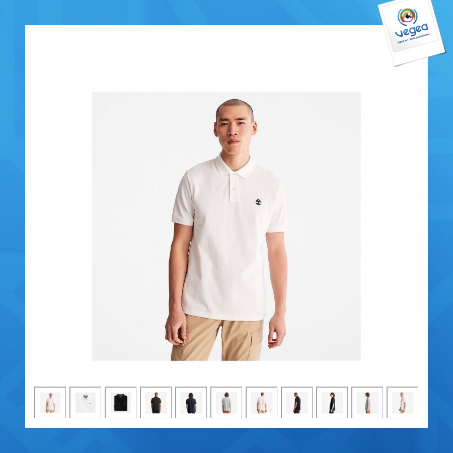 Timberland organic cotton pique polo shirt, short sleeves
