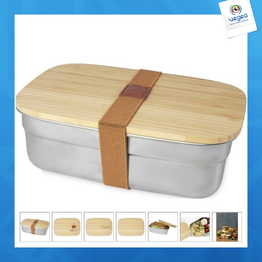 Tite stainless steel lunch box with bamboo lid