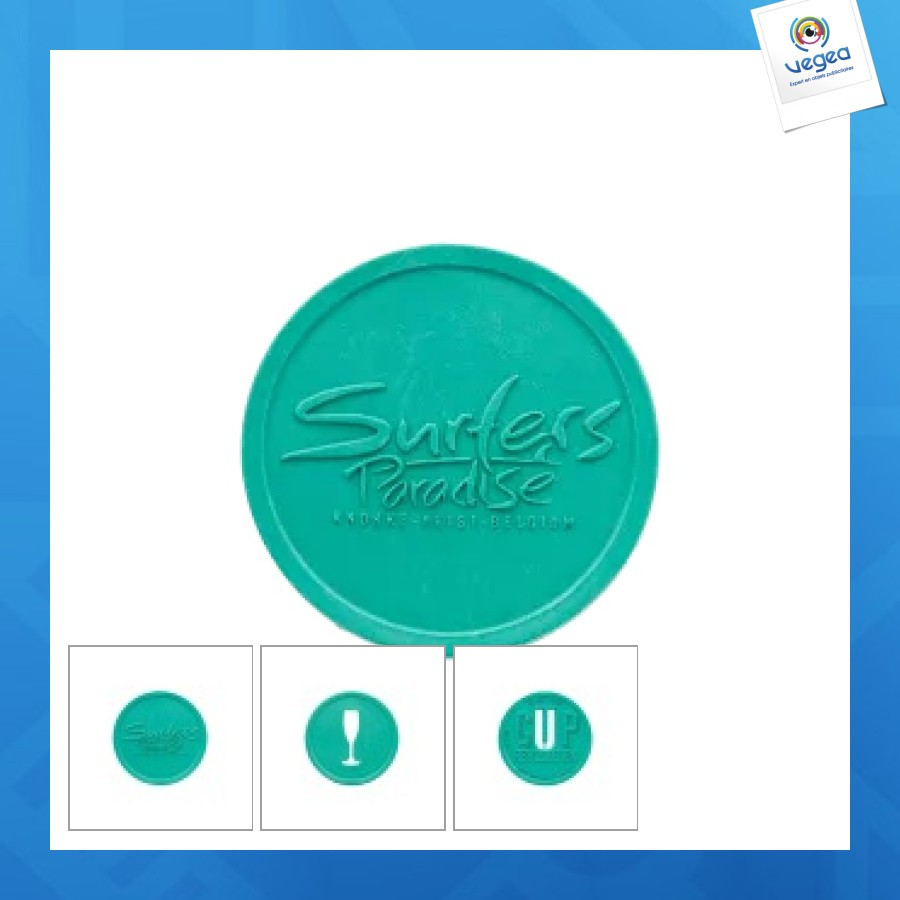 Token made of recycled fishing nets