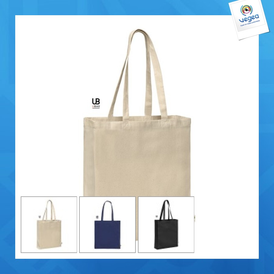 Tote bag 220g/m² coton bio avec soufflets