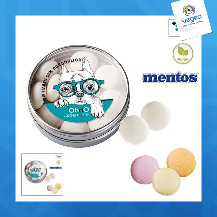 Transparent box with mentos