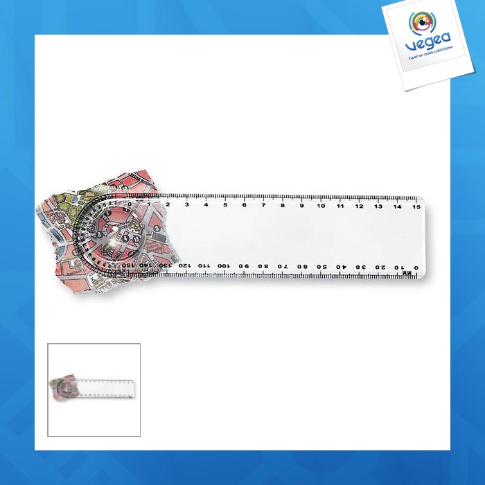 Transparent ruler with magnifying glass 
