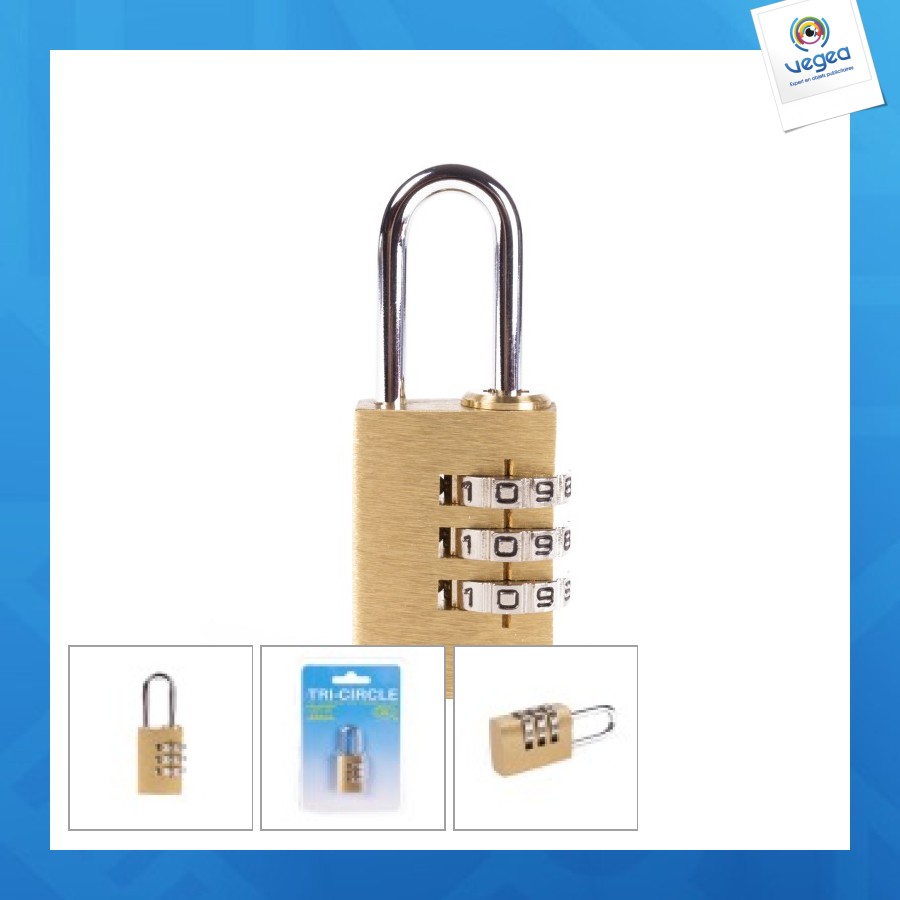 Tri-circle cadenas serrure à combinaison 25 mm bc