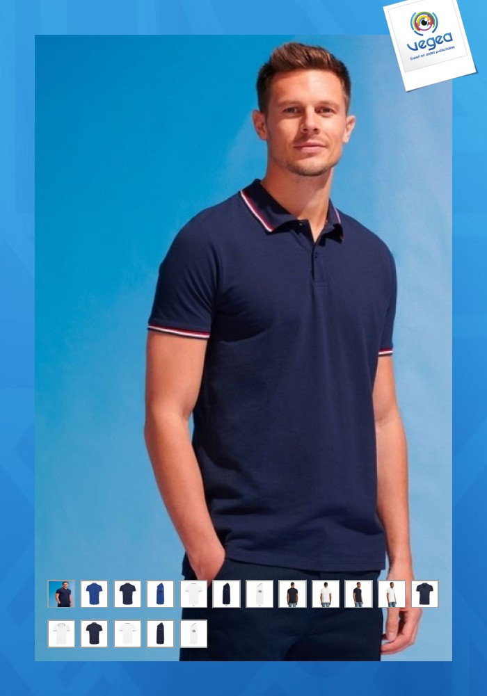 Tricolor polo shirt 200g prestige