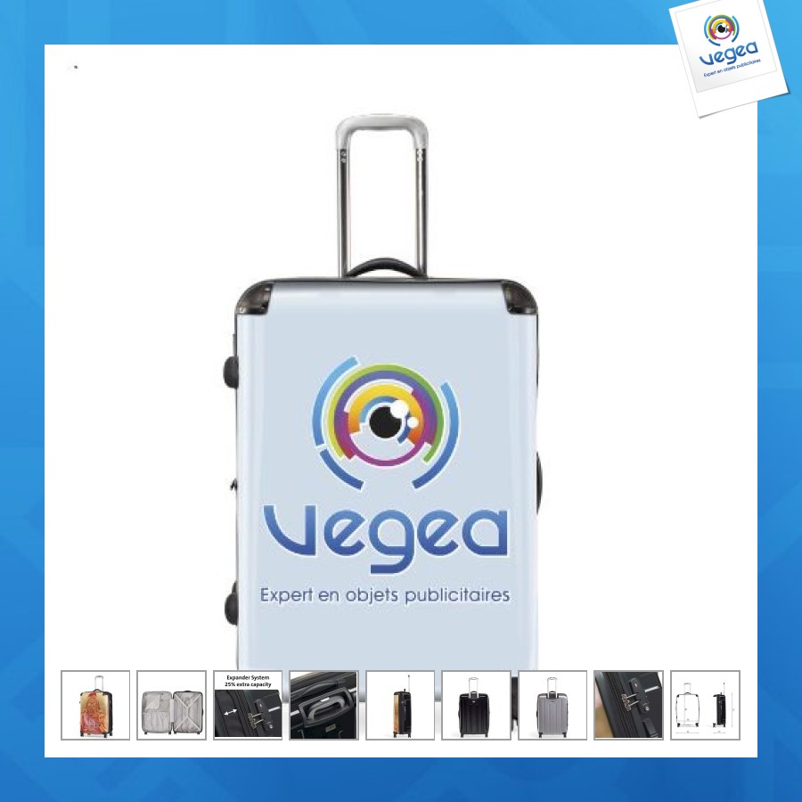 Trolley suitcase with rigid shell