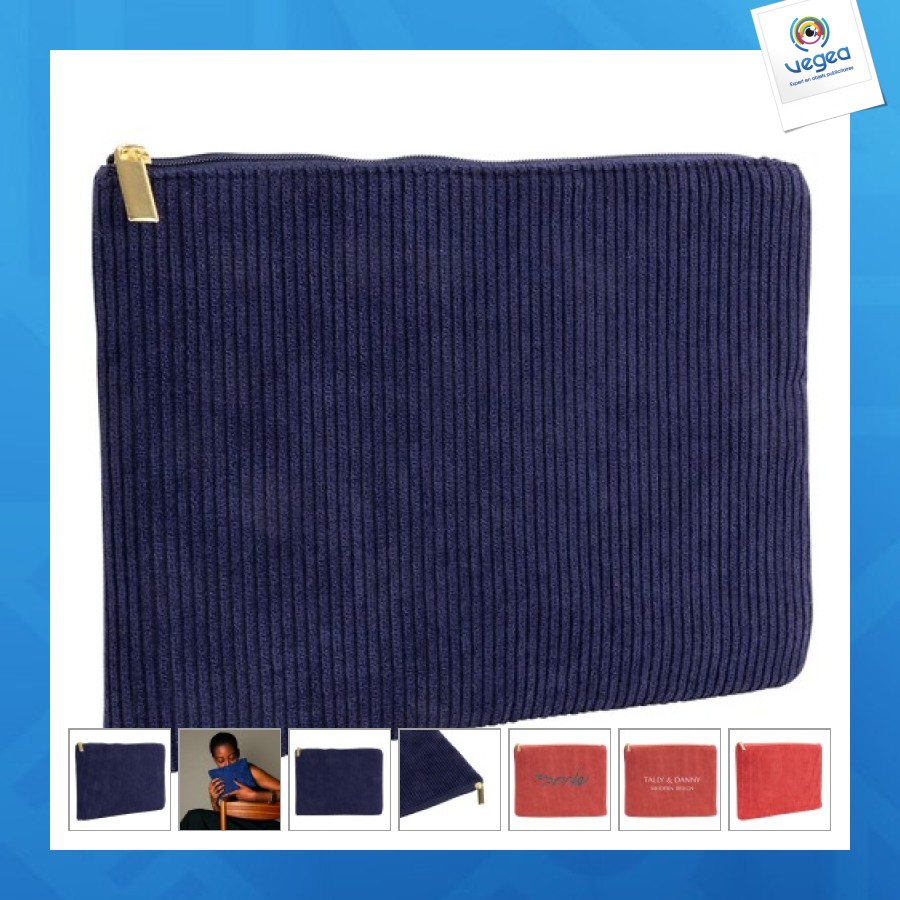 Trousse velours côtelé 23x18cm
