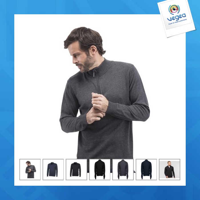 Trucker zip neck sweater