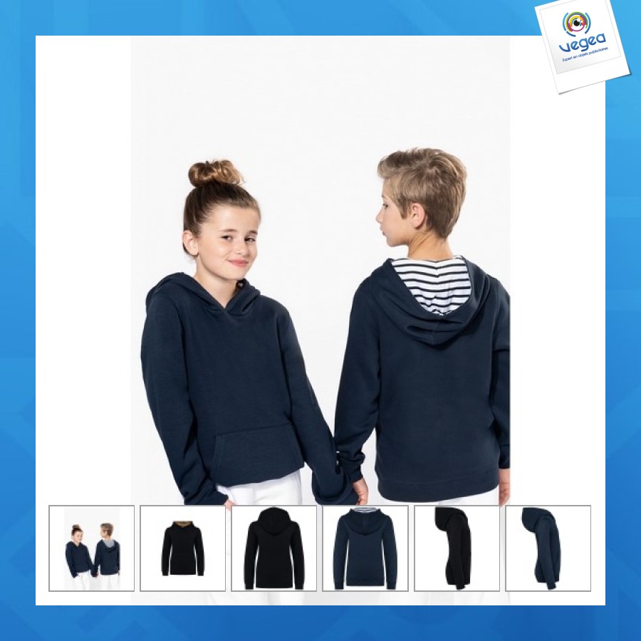 Unisex children's patterned contrast hoodie Unisex children's patterned contrast hoodie
