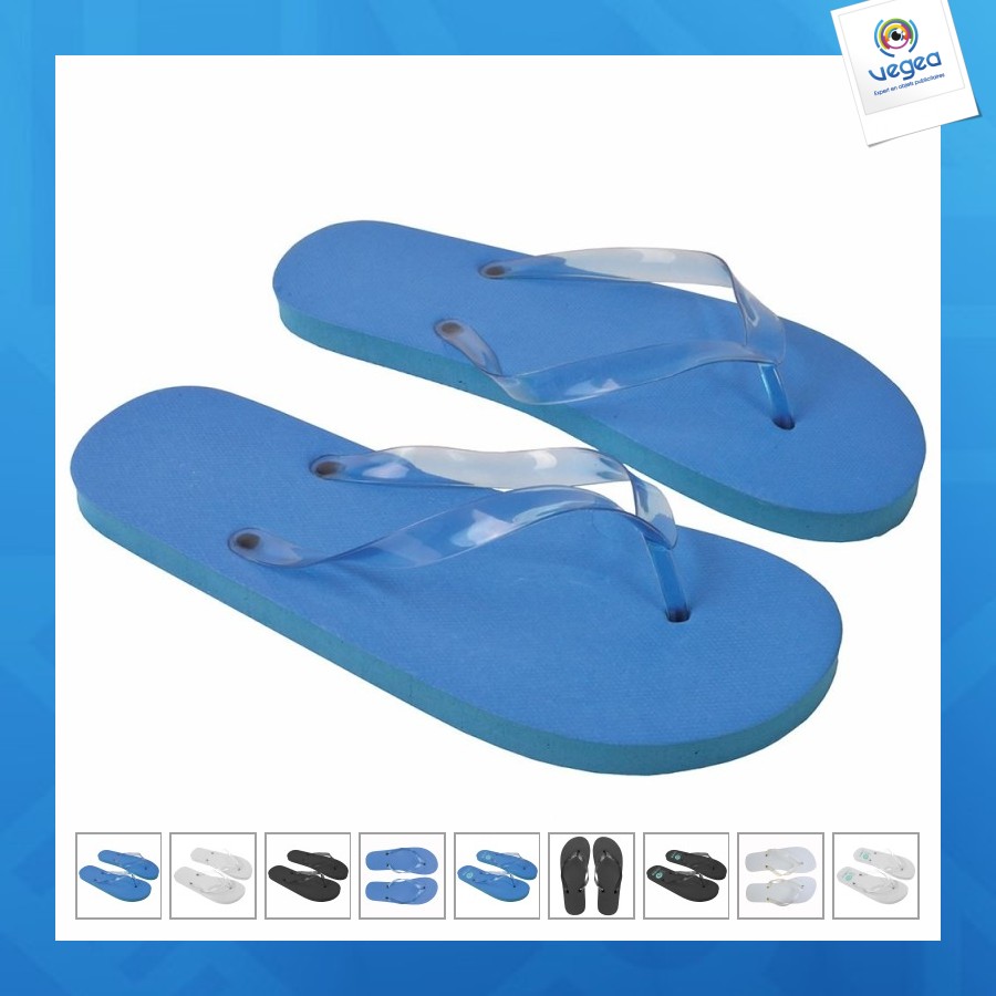 Unisex flip-flop with 114g pe sole and transparent pvc strap. one size