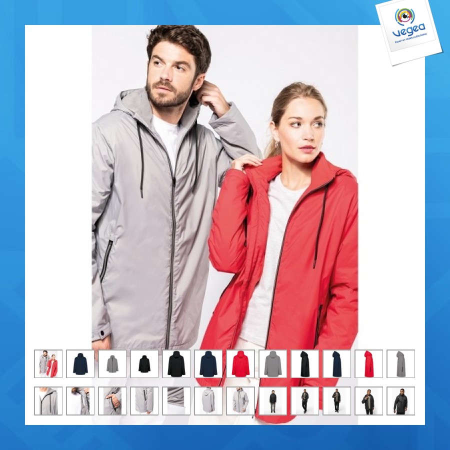 Unisex hooded jacket with microfleece lining