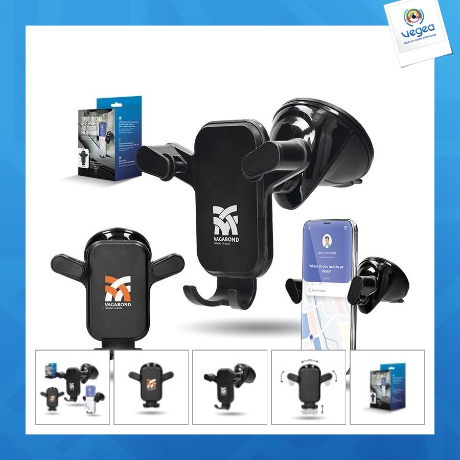 Universal telephone holder with suction cup attachment
