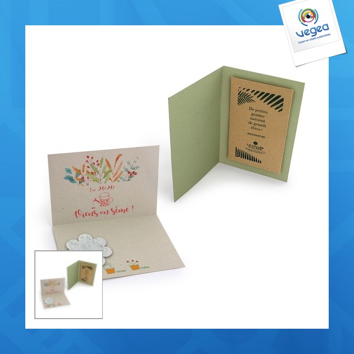 Vegetable paper card with 1 kraft bag