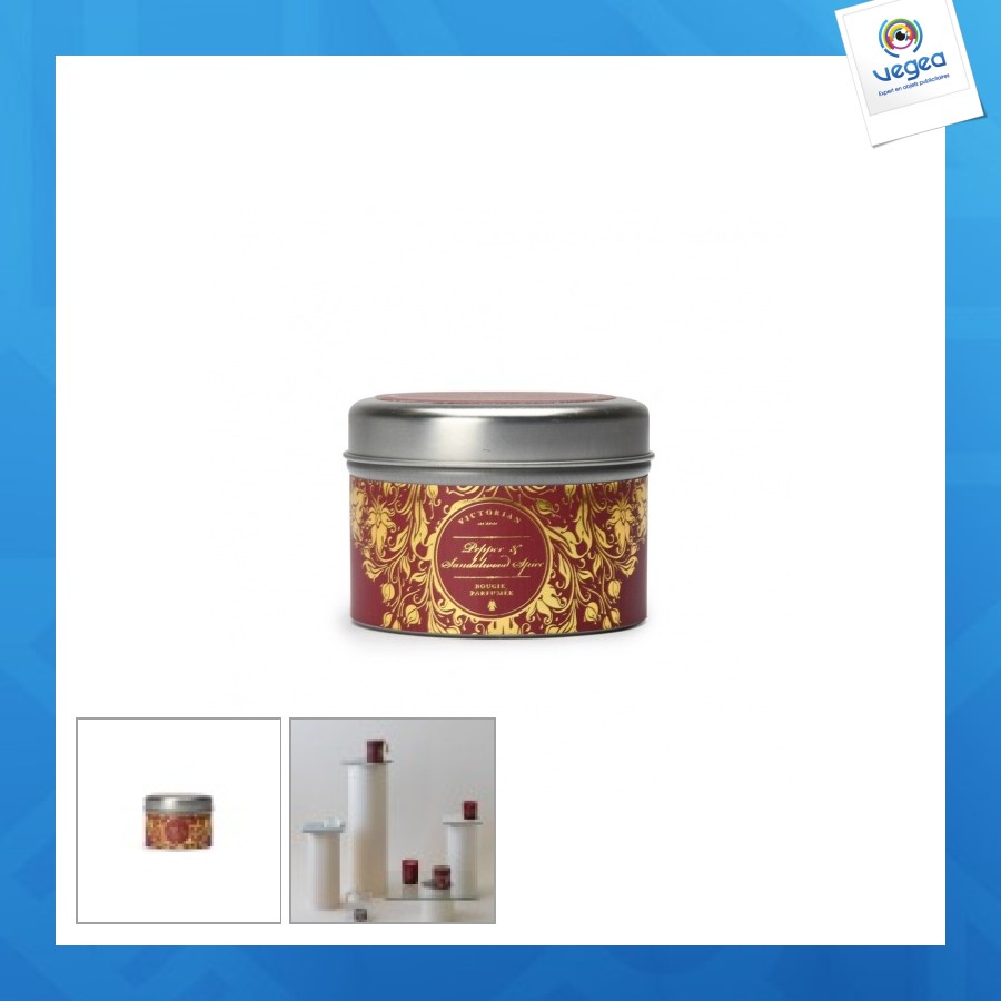 Victorian tinbox spices pepper and sandalwood scented candle 