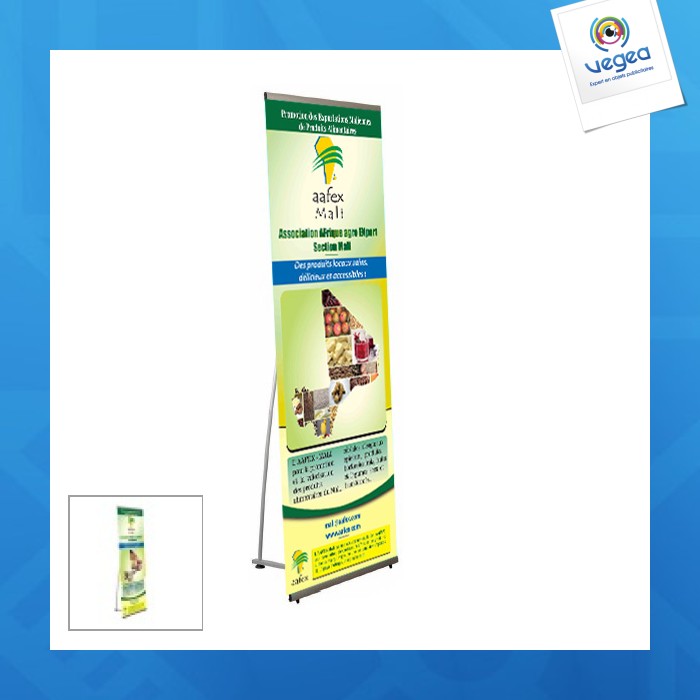 Visu-stand fixed h.190 x w.70 cm x foot 35 cm single side