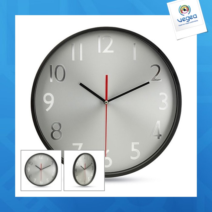 Wall clock rondo silver background