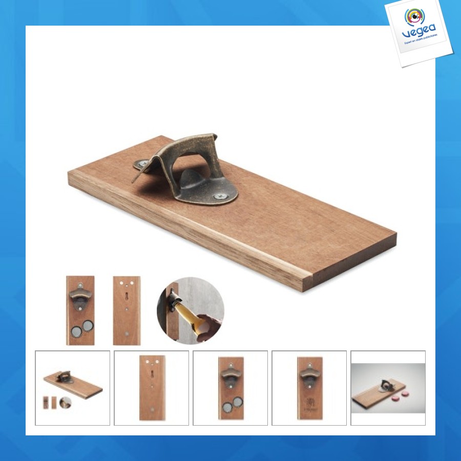 Wall-mounted bottle opener 