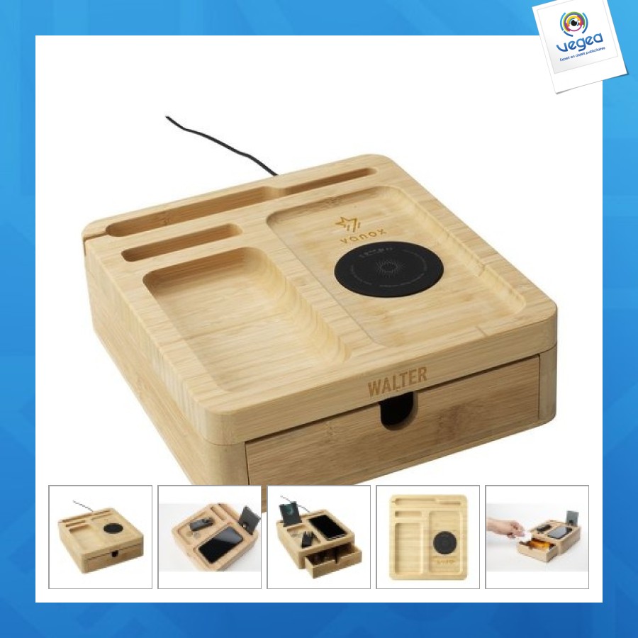 Walter bamboo big dock 15w organiser and charger
