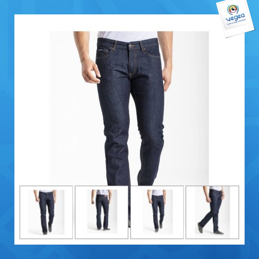 Washed straight-leg jeans for men