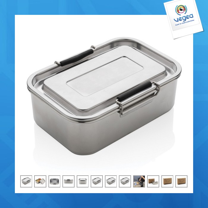 Watertight lunch box in recycled stainless steel rcs