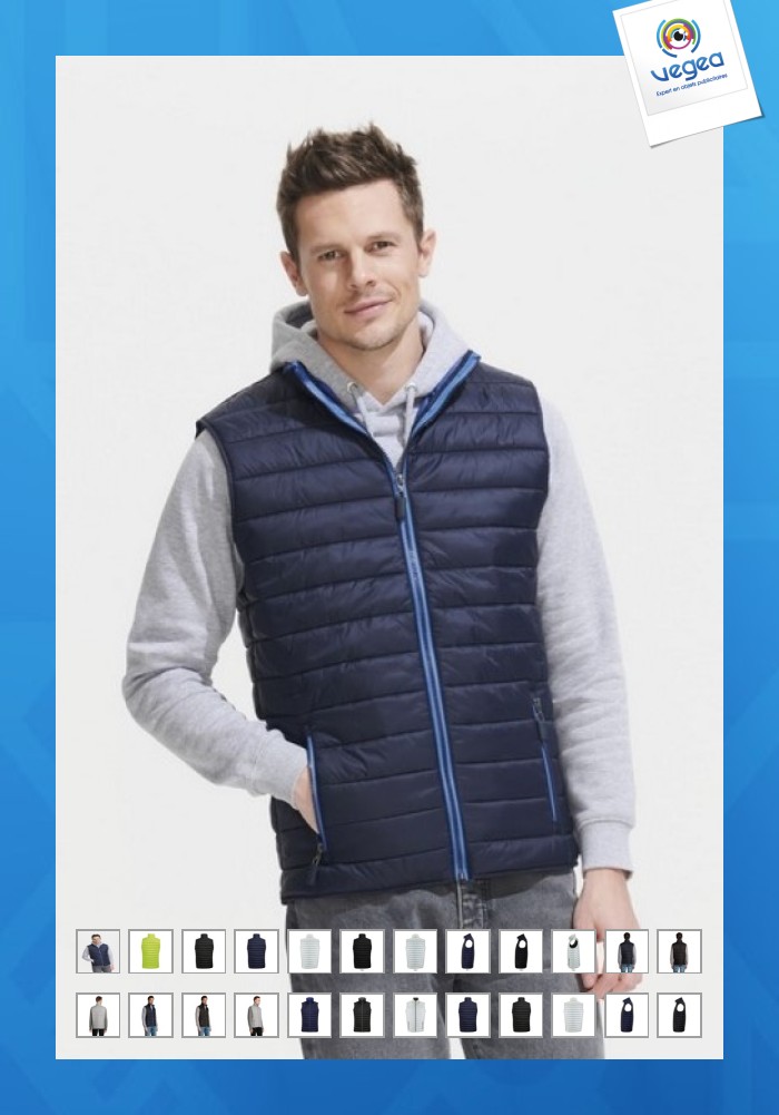 Wave sleeveless down jacket