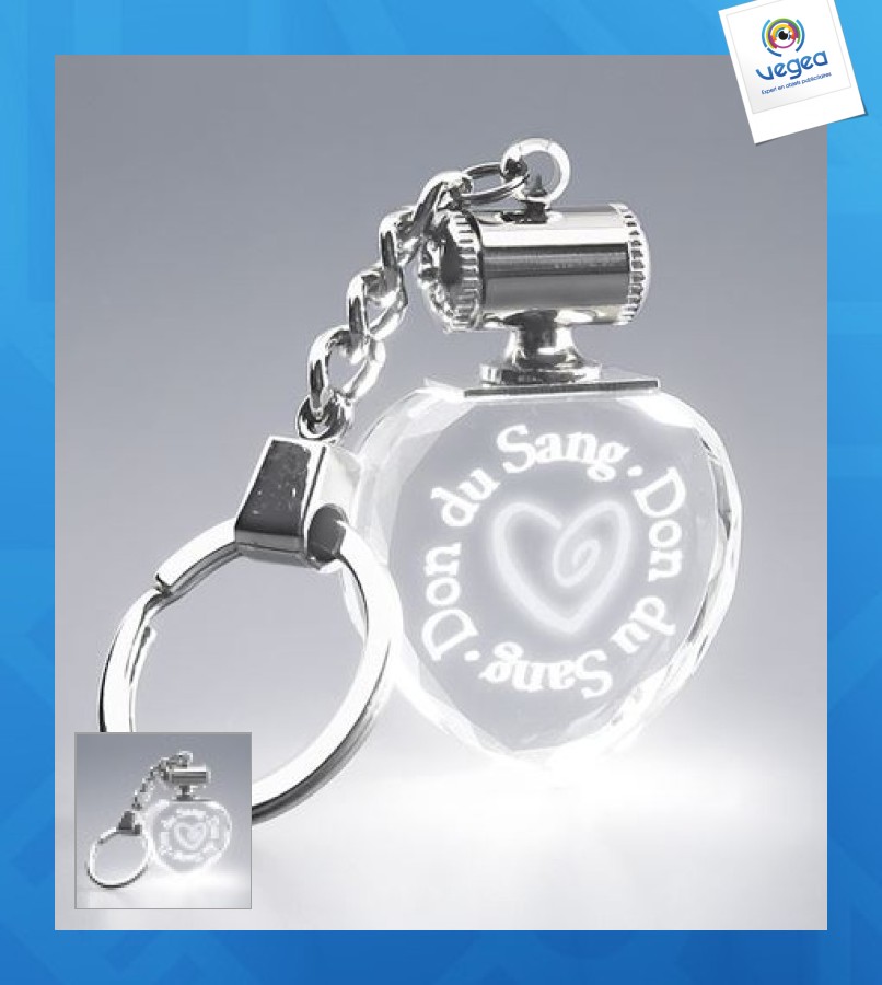 White luminous heart key ring