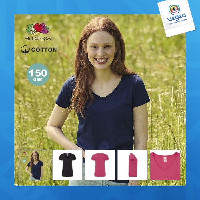 Women's colour t-shirt - iconic v-neck