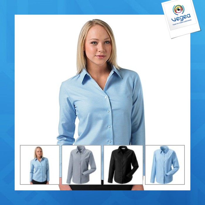 Women's long-sleeved oxford shirt russell collection