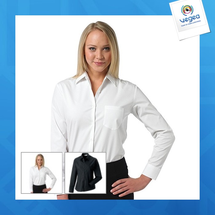 Women's long-sleeved poplin pure cotton shirt russell collection