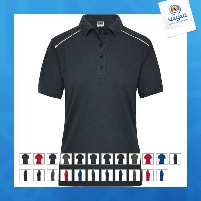 Women's organic workwear polo shirt - daiber