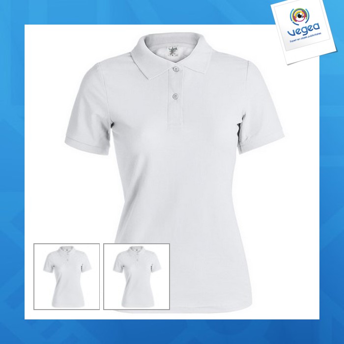 Women's polo white "keya" wps180