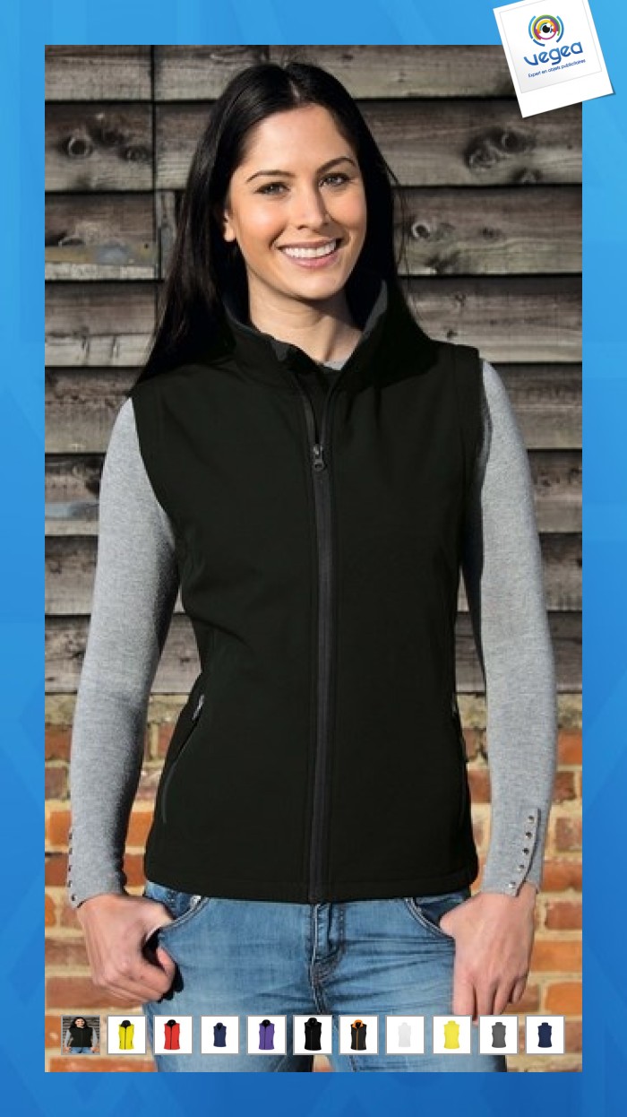 Women's printable soft-shell bodywarmer