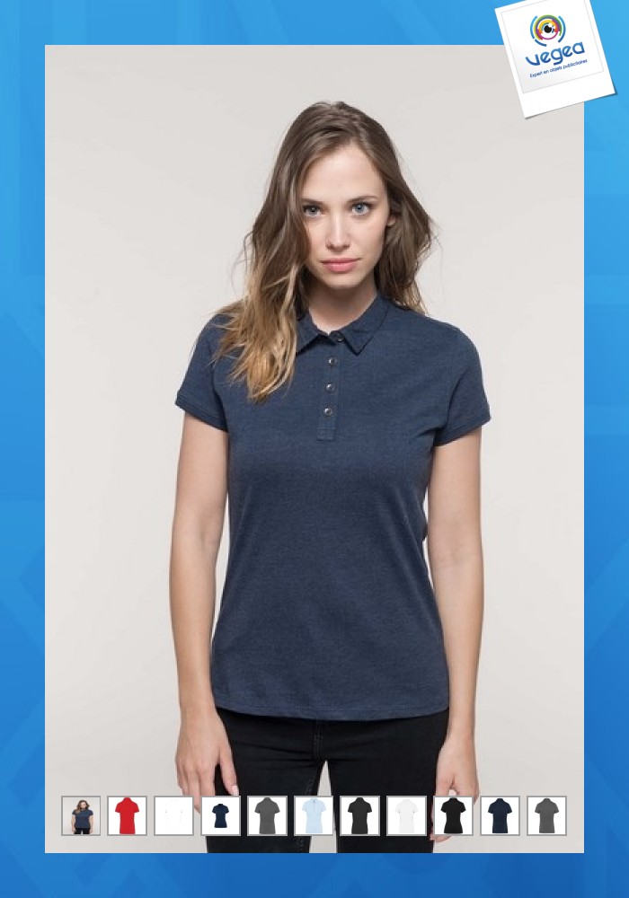 Women's short sleeve jersey polo shirt - kariban