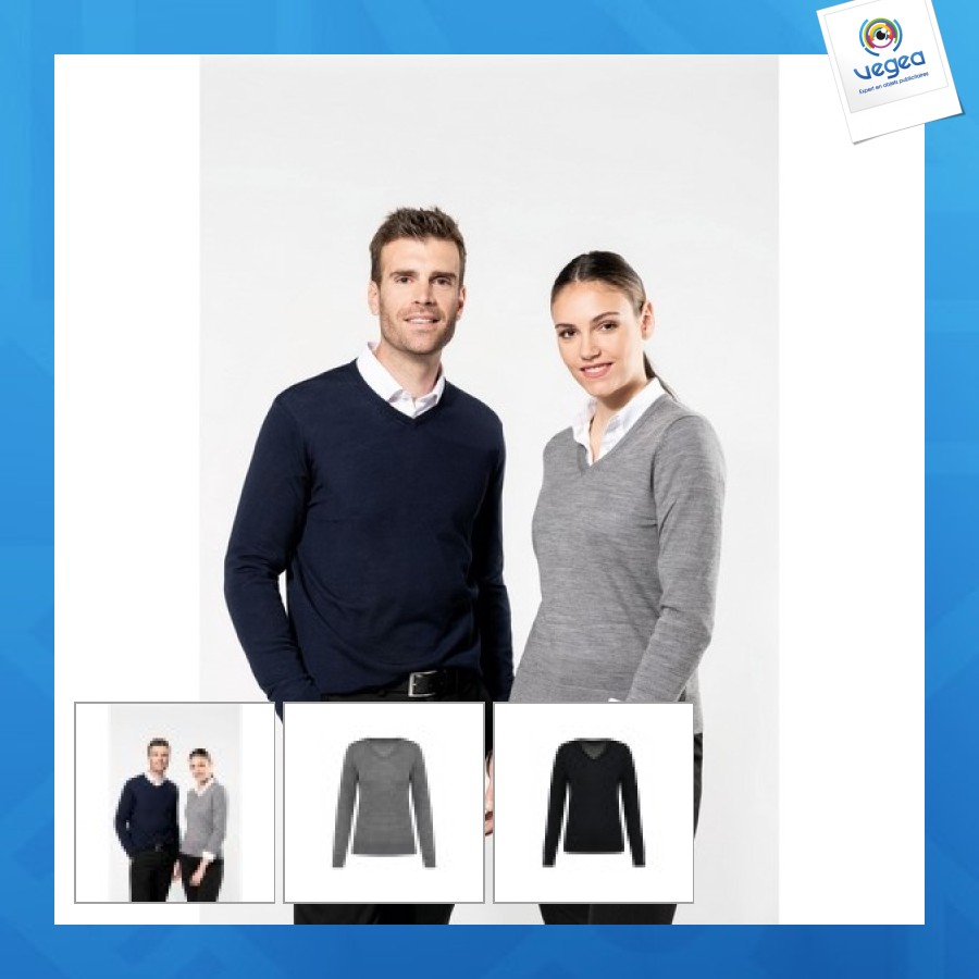 Women's v-neck merino jumper