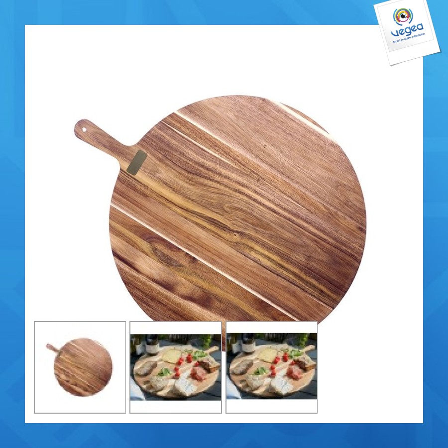 Xxl round chopping board in acacia 'shokki