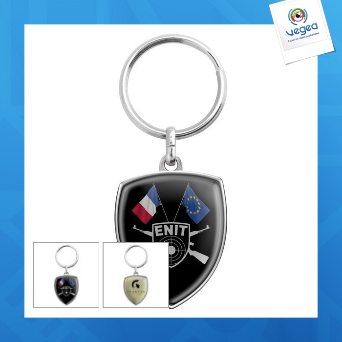 Zamac key ring, coat of arms shape - p.u.h.t neutral