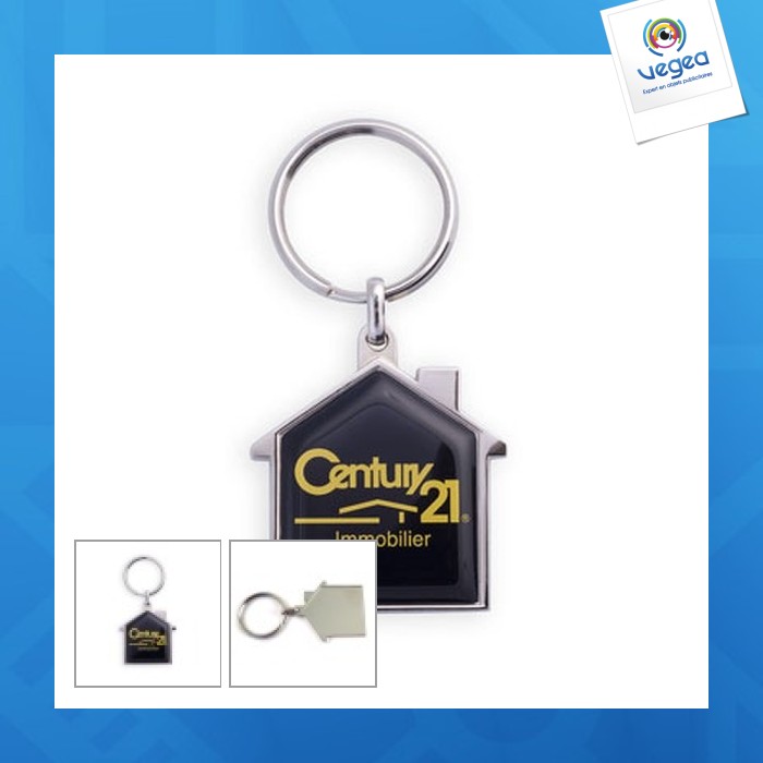 Zamac key ring, house shape, 7 days delay