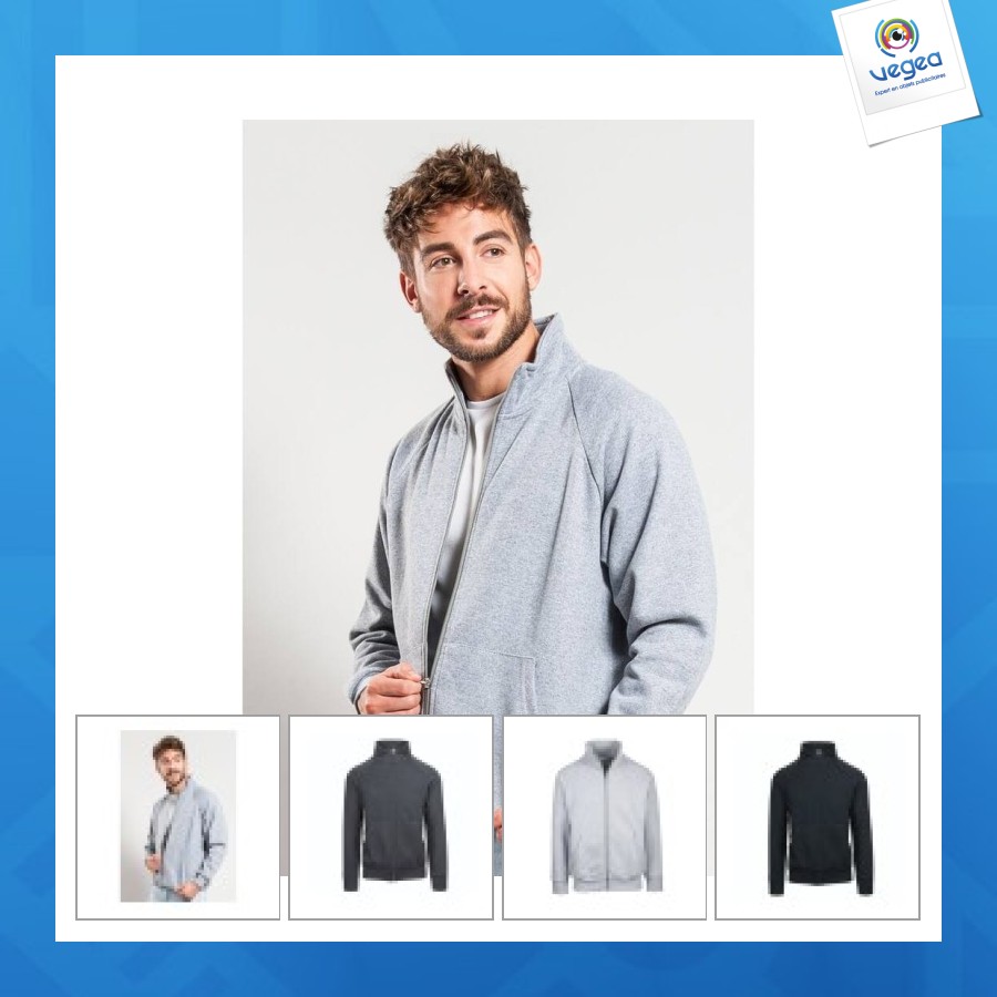 Zip-up sweatshirt made in italy